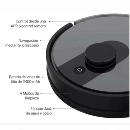 Robot de Limpieza Inteligente 3 en 1 (Barre, Aspira y Trapea)